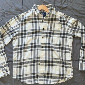 American Eagle Men's Lightweight Flannel Shirt – Soft Cotton Blend, Classic Fit